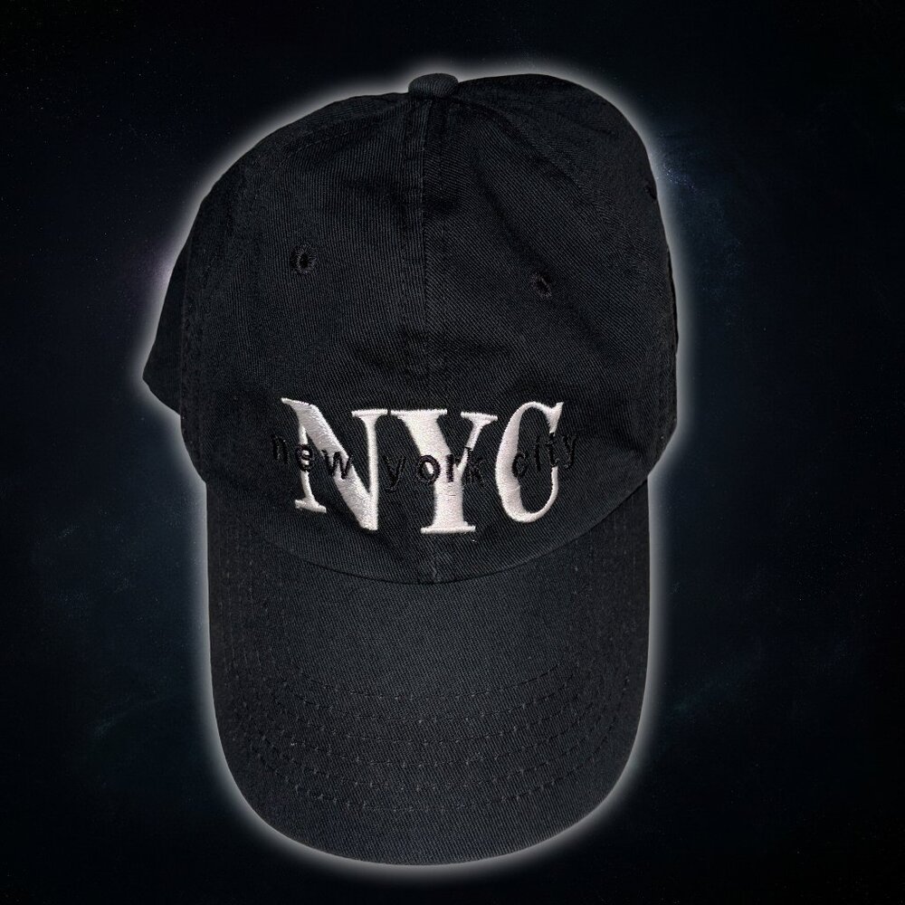 New York City Ethos One Size Fits All Adjustable 100% Cotton Black Hat